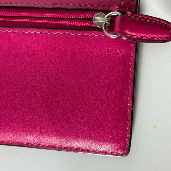 COACH Women's Pink Leather Thin Wallet - Picture 6 of 6
